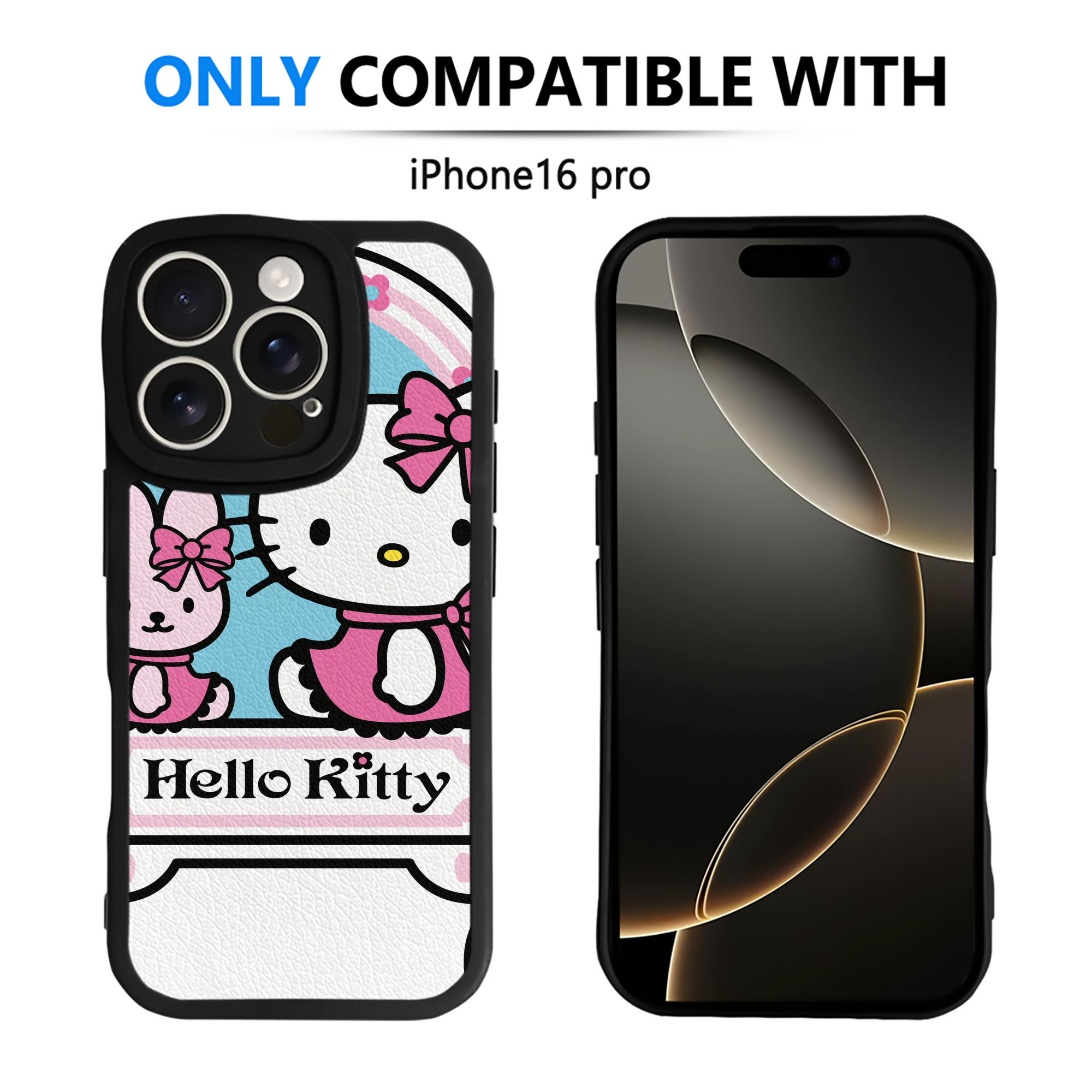 （画像用） Hello Kitty ハローキティ 【iPhone 16シリーズ対応】シリコンスマホケース（レザー調） 材質：シリコン
